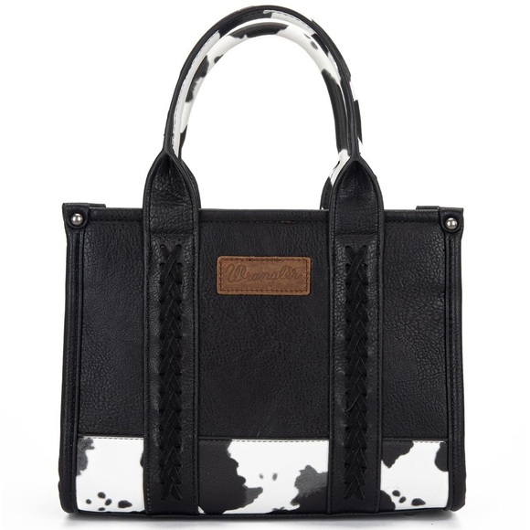 💕Wrangler Leather Cow Print Tote Bag NWT💕 - Picture 2 of 9
